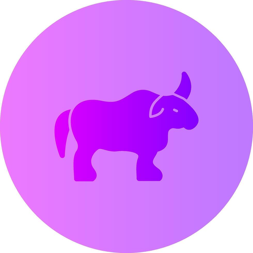 Year of the Ox Gradient Circle Icon vector