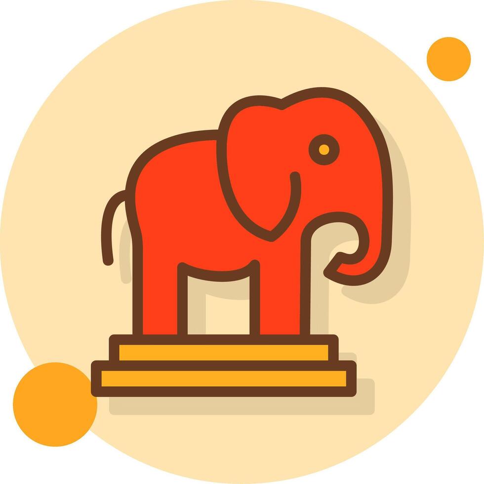 Auspicious Elephant Filled Shadow Cirlce Icon vector