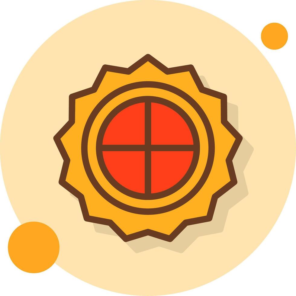 Moon Cake Filled Shadow Cirlce Icon vector