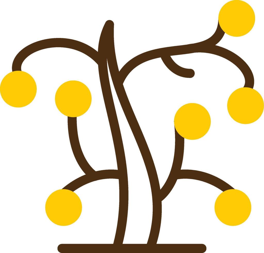 Wishing Tree Yellow Lieanr Circle Icon vector