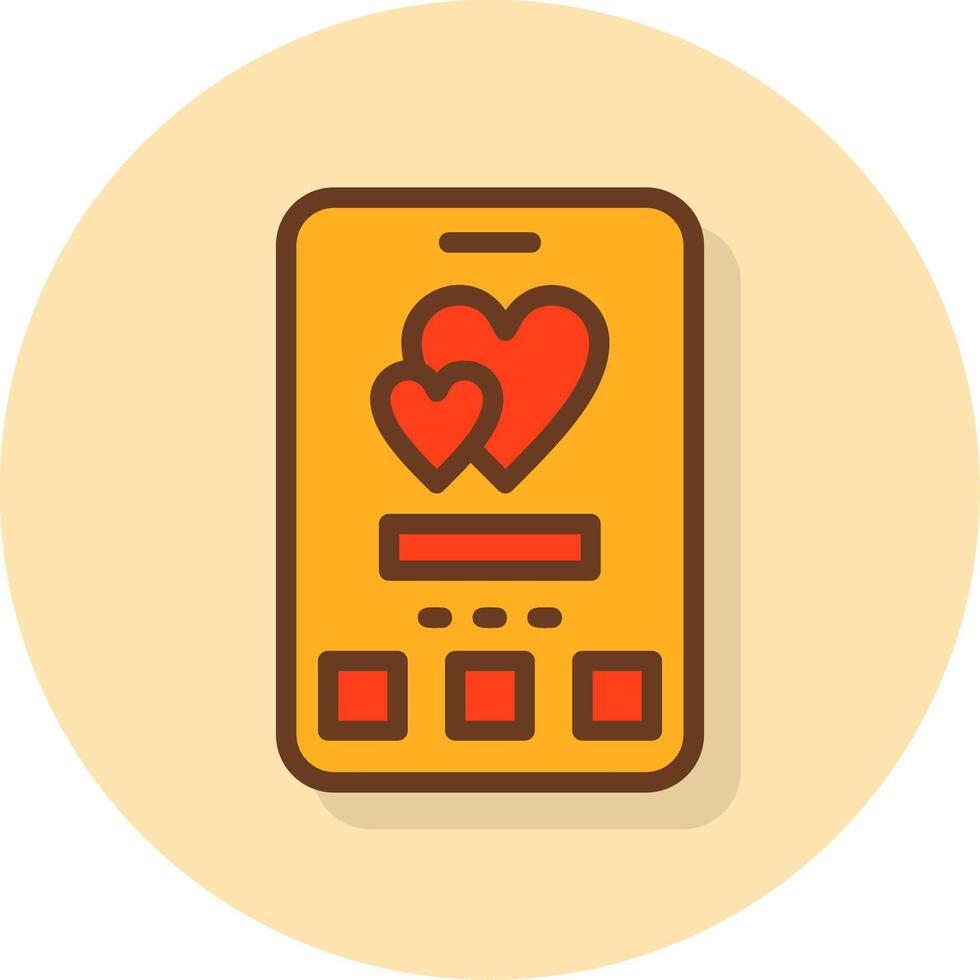 Heart Filled Shadow Cirlce Icon vector
