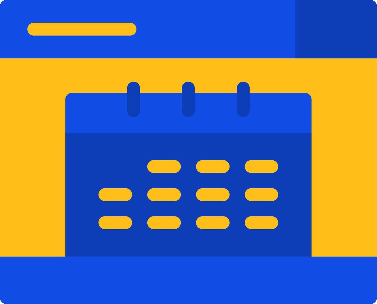 Calendar Flat Two color Icon vector