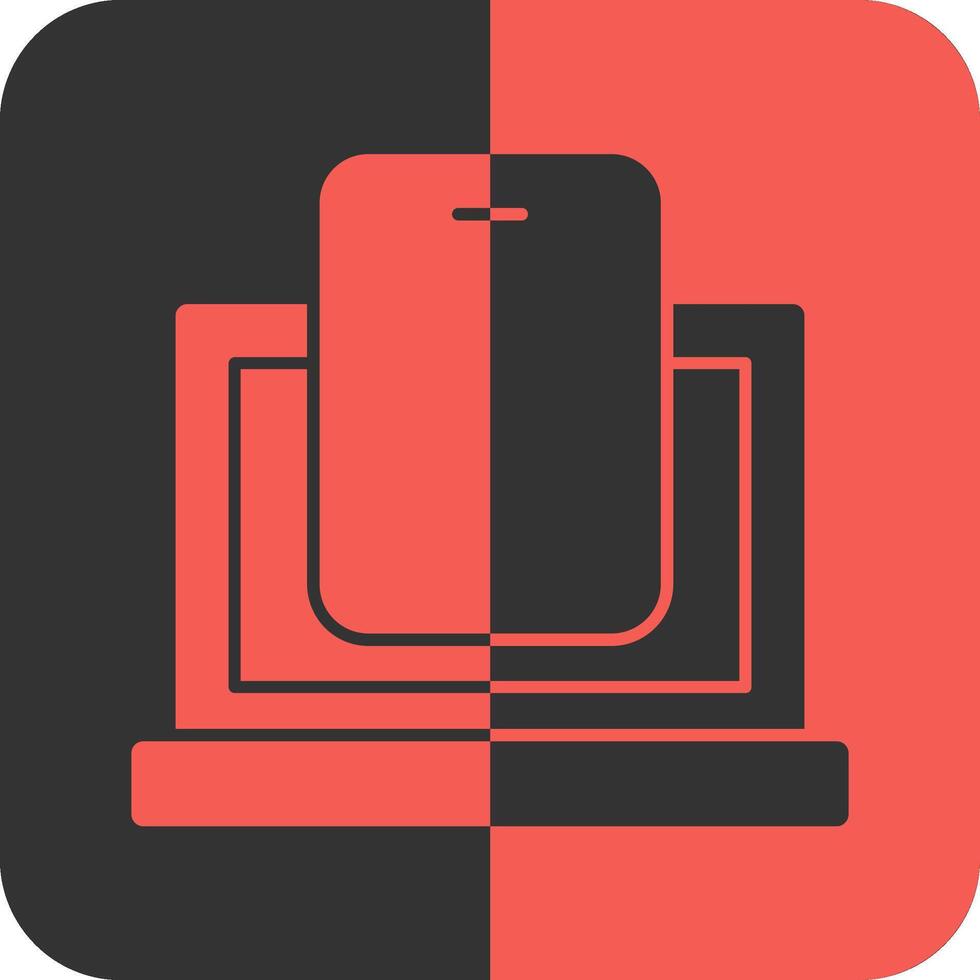 Phone Red Inverse Icon vector