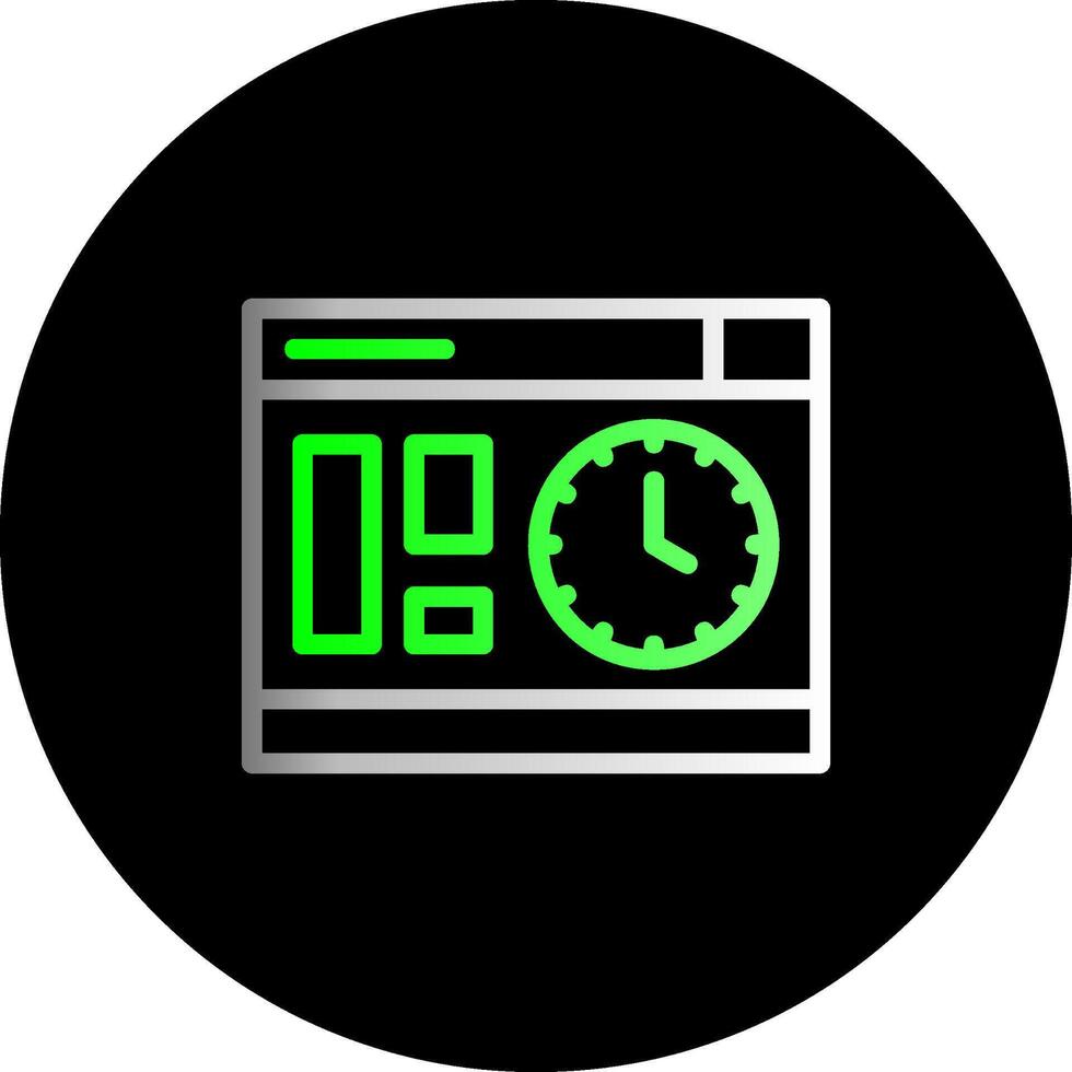 reloj doble degradado circulo icono vector