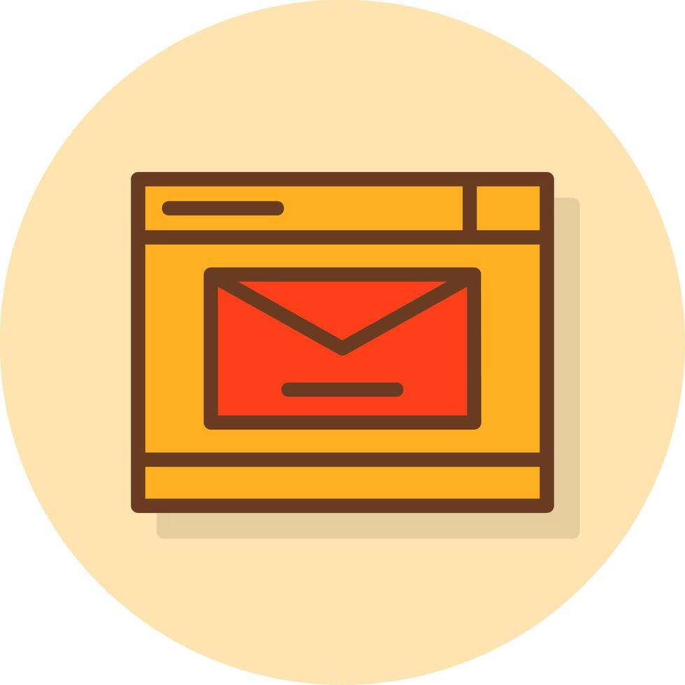 correo lleno sombra cirlce icono vector