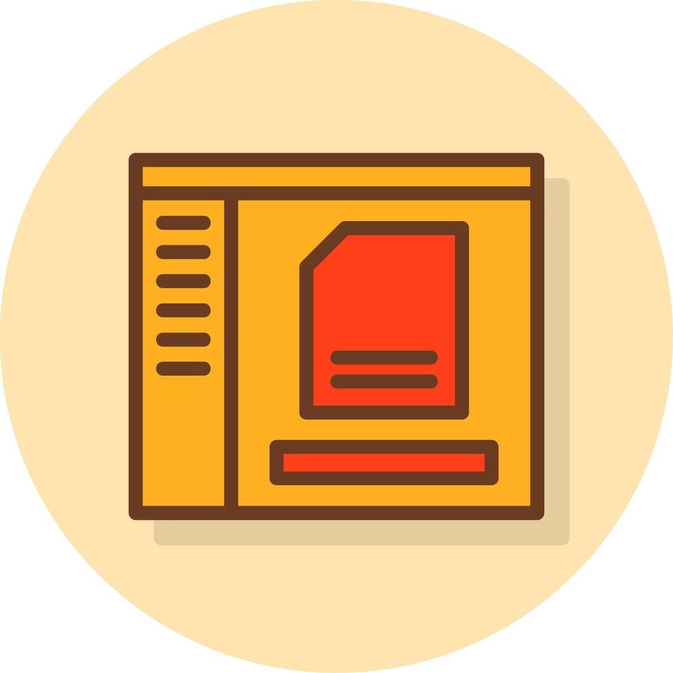 File Filled Shadow Cirlce Icon vector