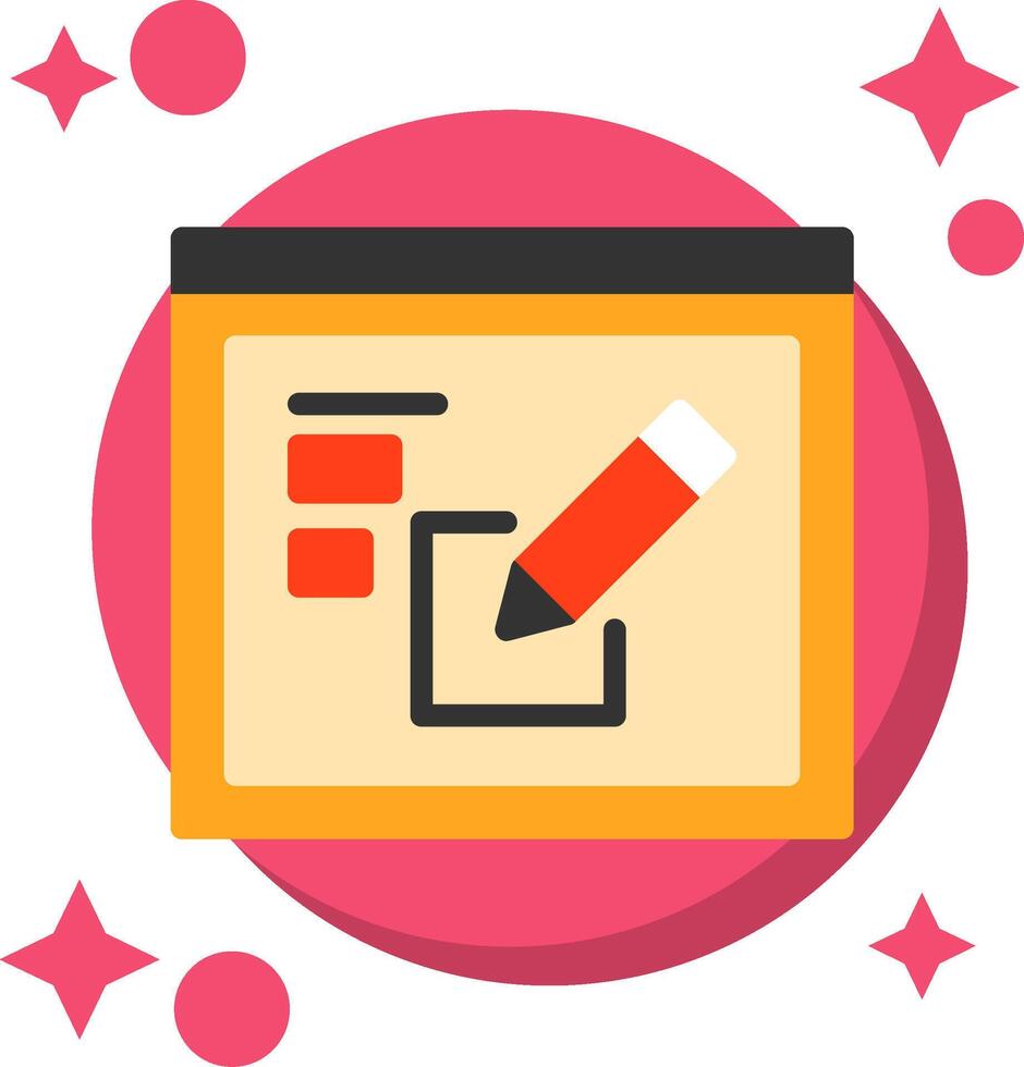 Edit Tailed Color Icon vector