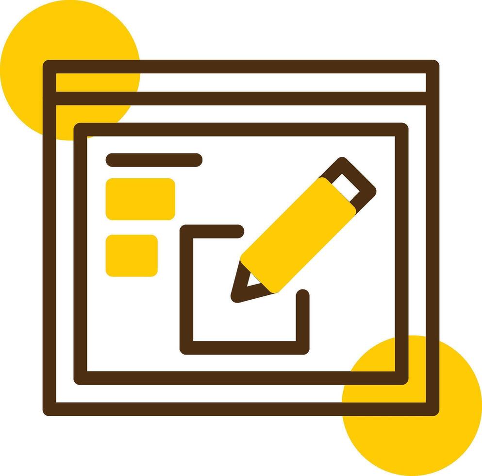 Edit Yellow Lieanr Circle Icon vector