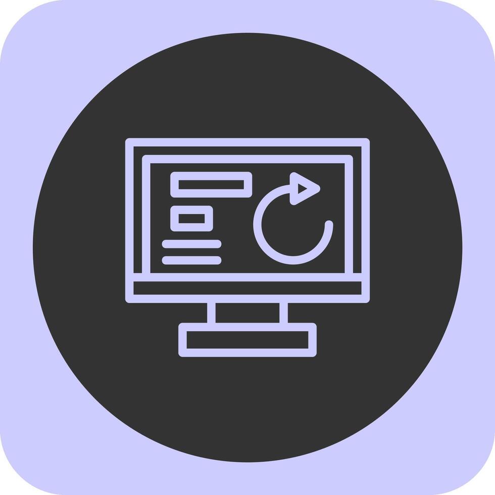 Undo Linear Round Icon vector
