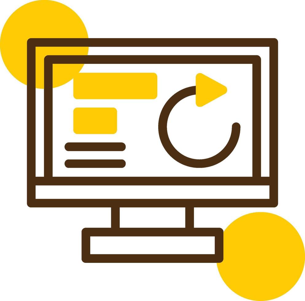 Undo Yellow Lieanr Circle Icon vector