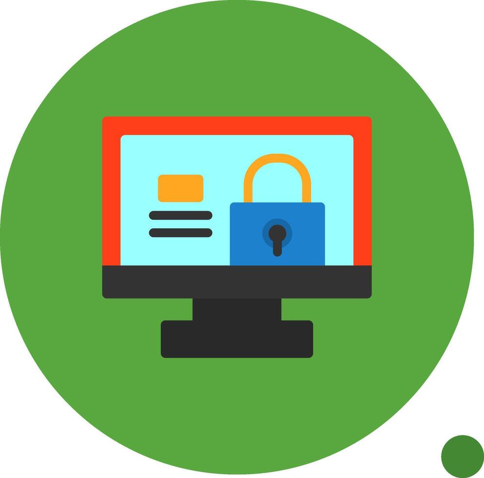 Lock Flat Shadow Icon vector