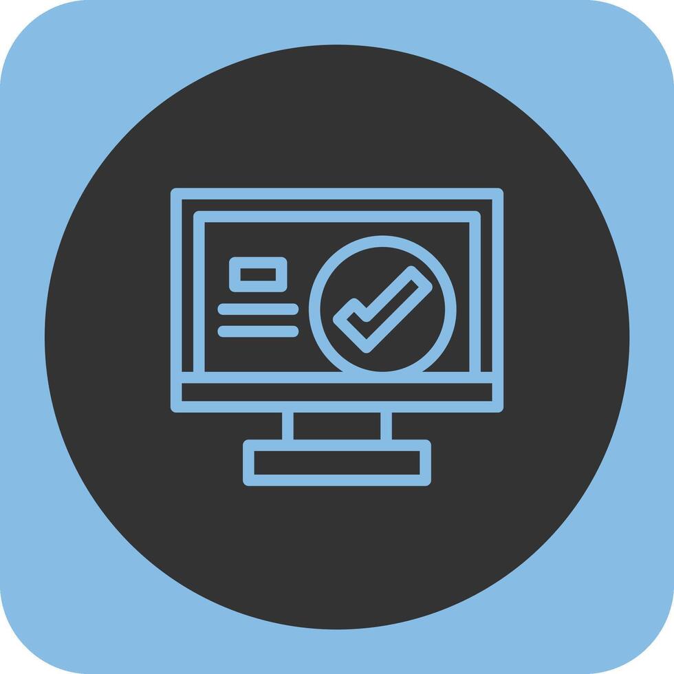 Checkmark Circle Linear Round Icon vector
