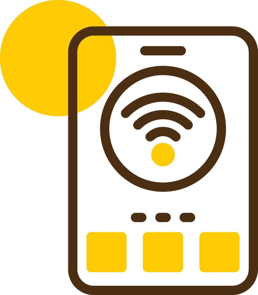 Wi-Fi Yellow Lieanr Circle Icon vector