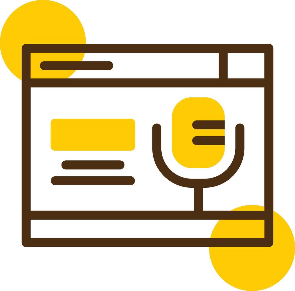 Microphone Yellow Lieanr Circle Icon vector