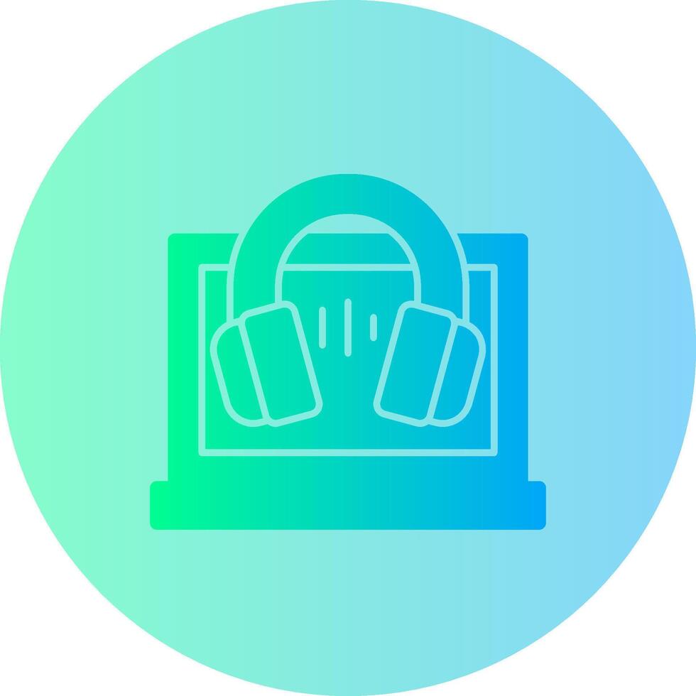 Headphones Gradient Circle Icon vector