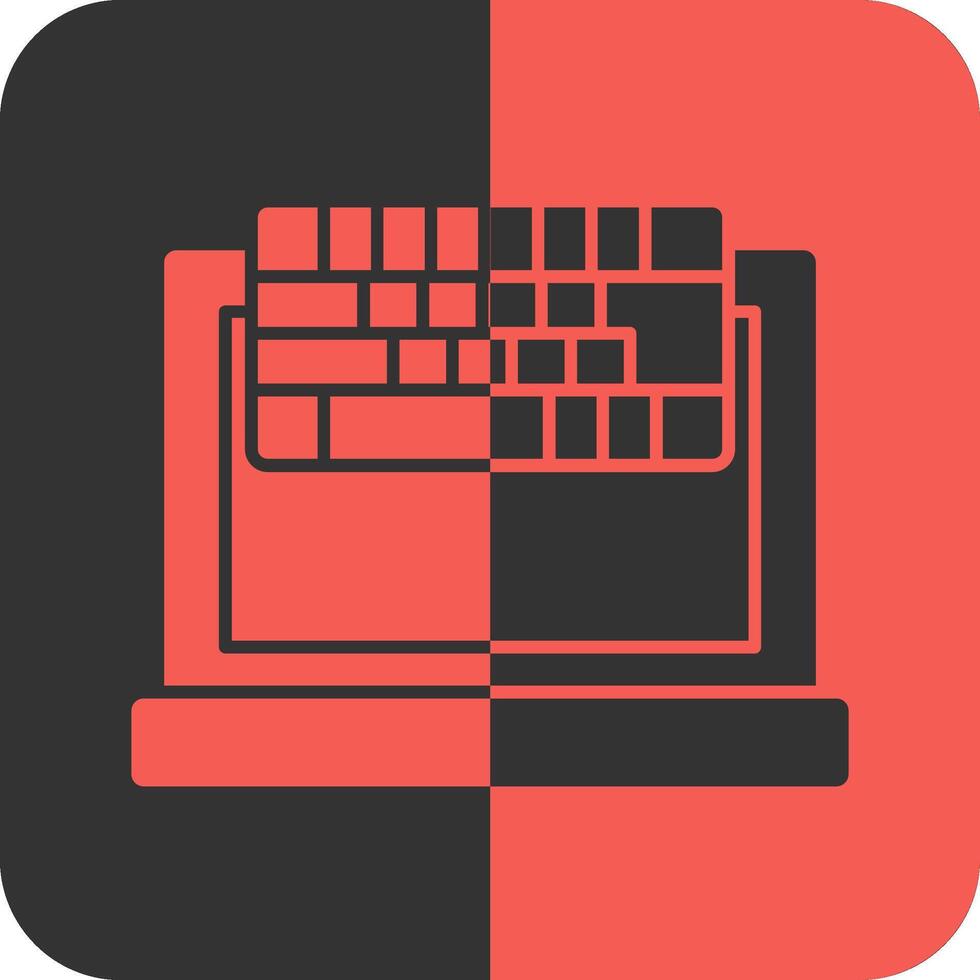 teclado rojo inverso icono vector