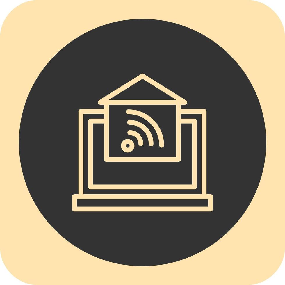 Home Automation Linear Round Icon vector