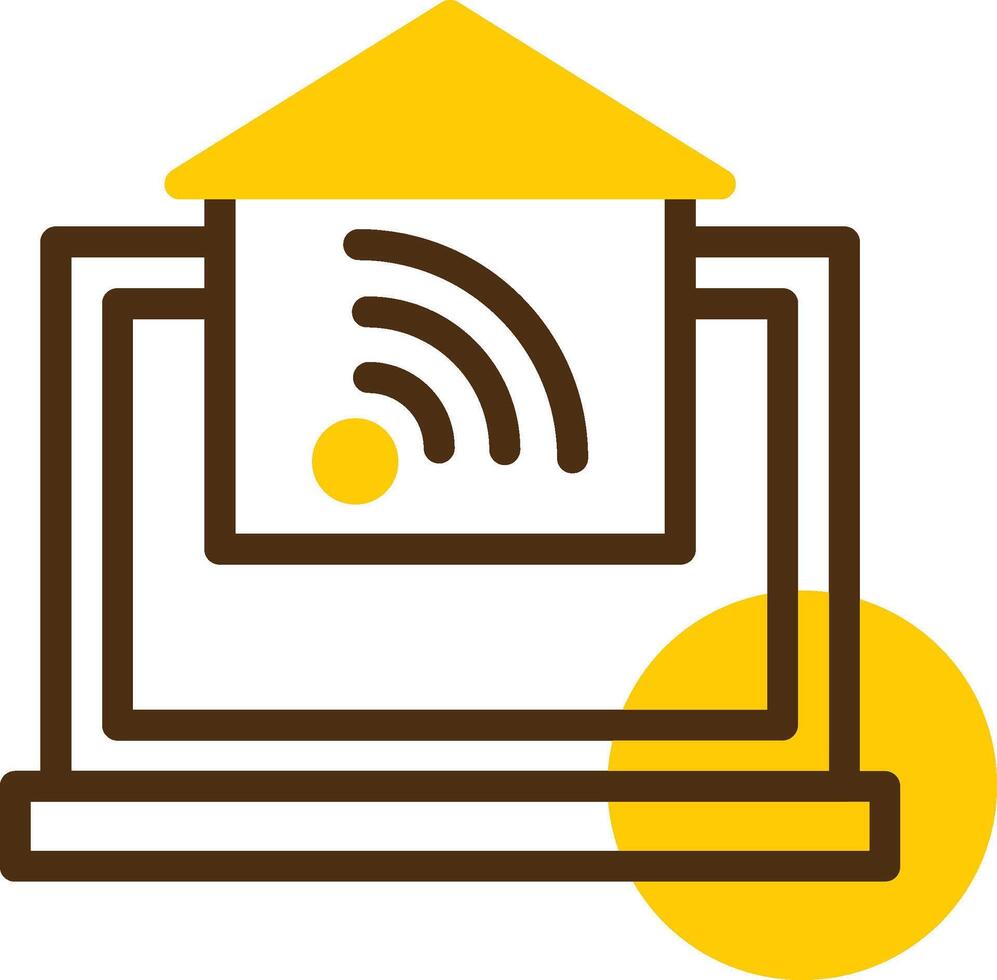 Home Automation Yellow Lieanr Circle Icon vector