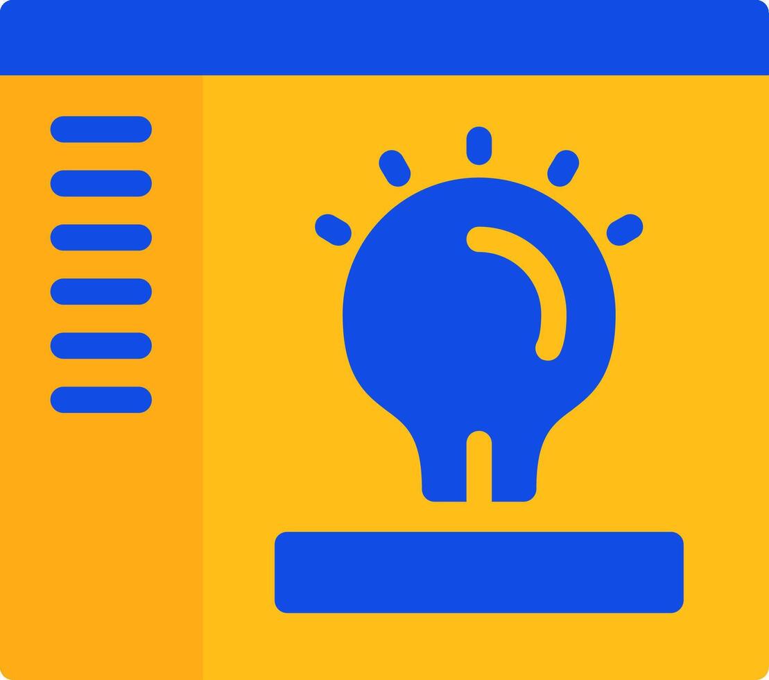 Lightbulb Flat Two color Icon vector