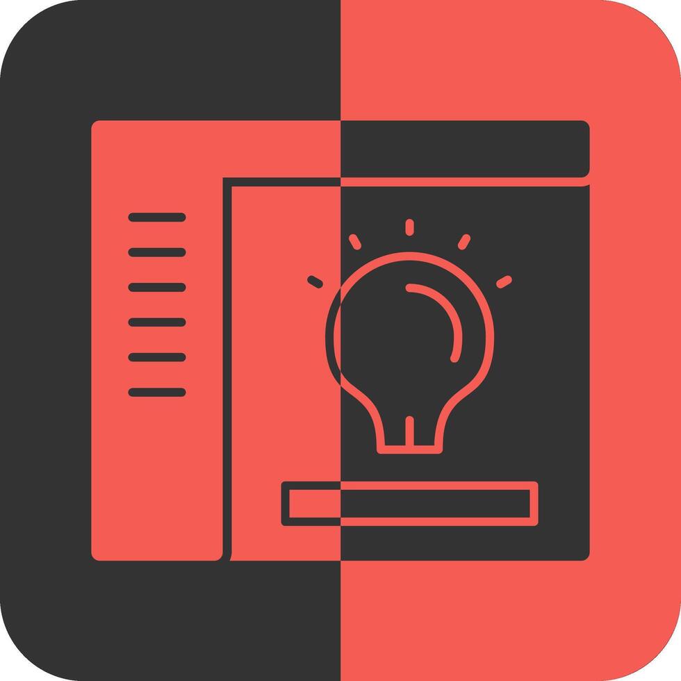 Lightbulb Red Inverse Icon vector