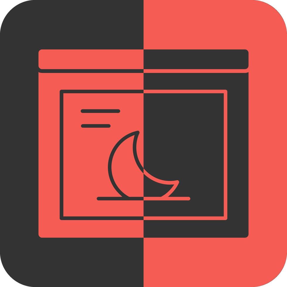Moon Red Inverse Icon vector