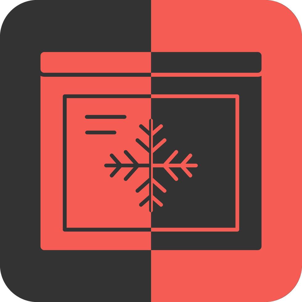 copo de nieve rojo inverso icono vector