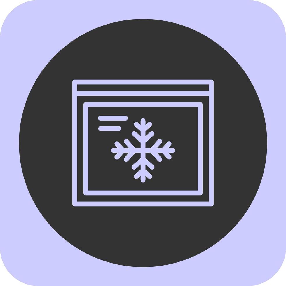 Snowflake Linear Round Icon vector