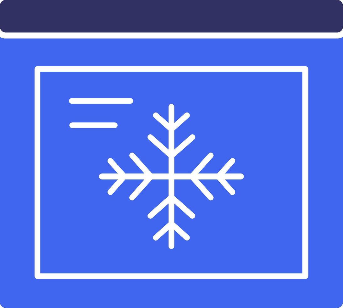 copo de nieve sólido dos color icono vector