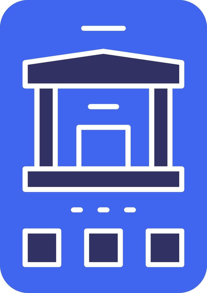 Bank Solid Two Color Icon vector