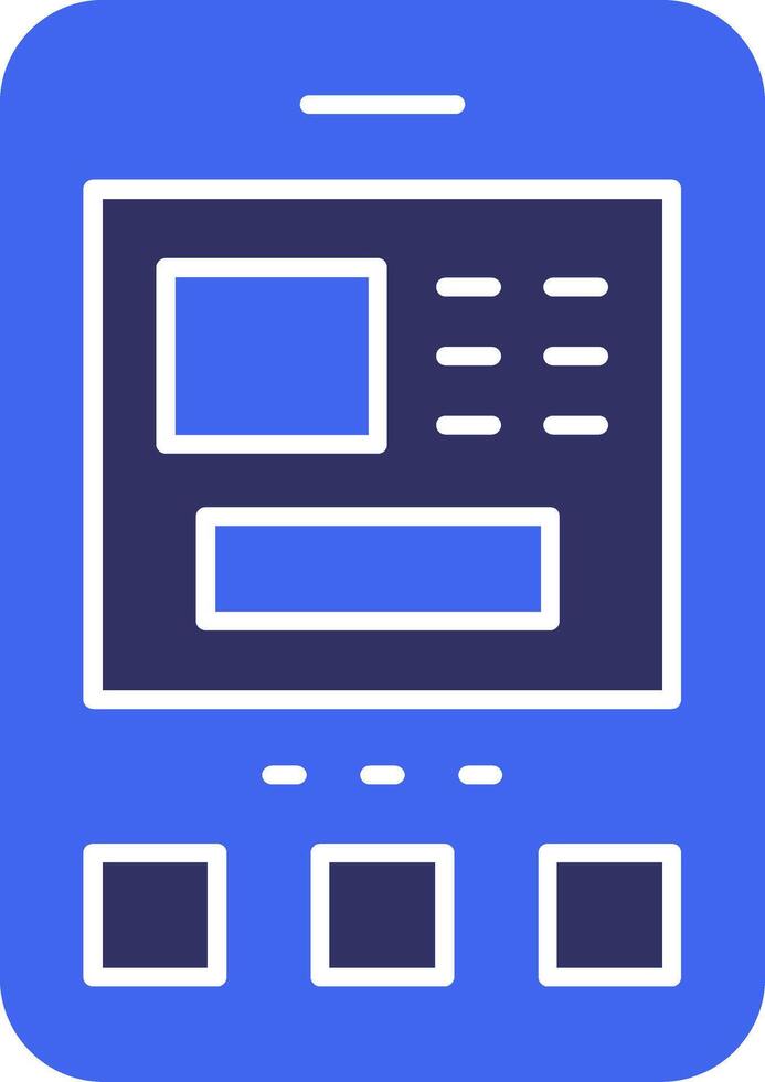 ATM Solid Two Color Icon vector