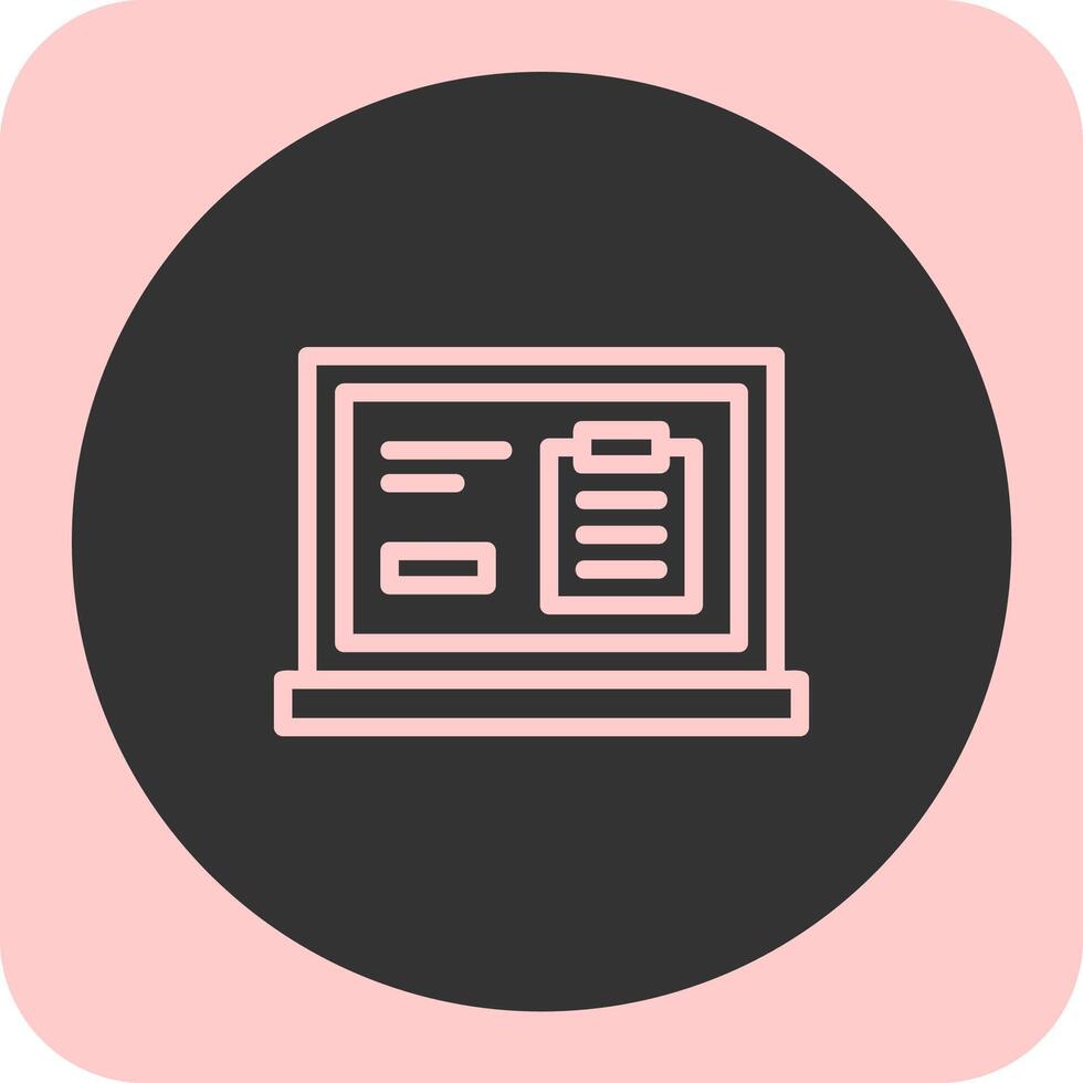 Clipboard Linear Round Icon vector
