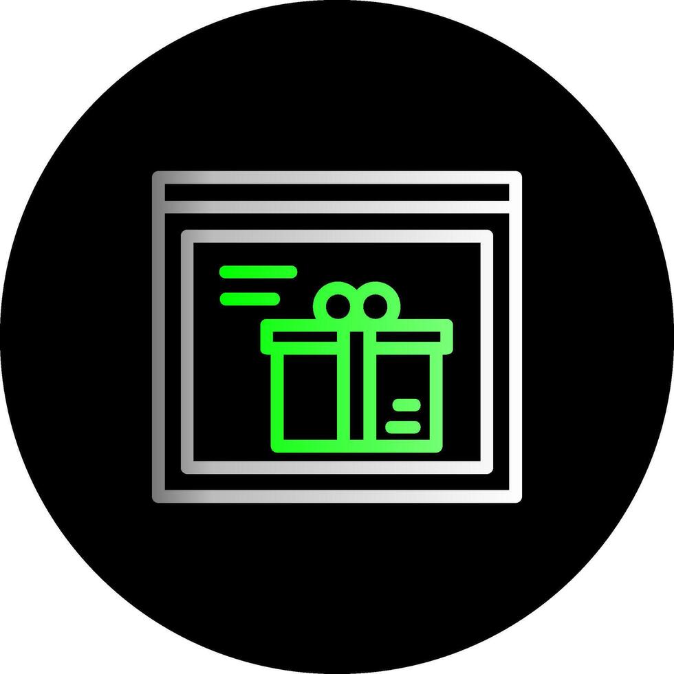 regalo caja doble degradado circulo icono vector