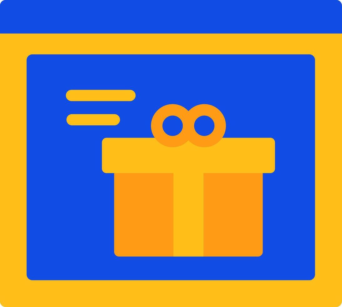 Gift Box Flat Two color Icon vector