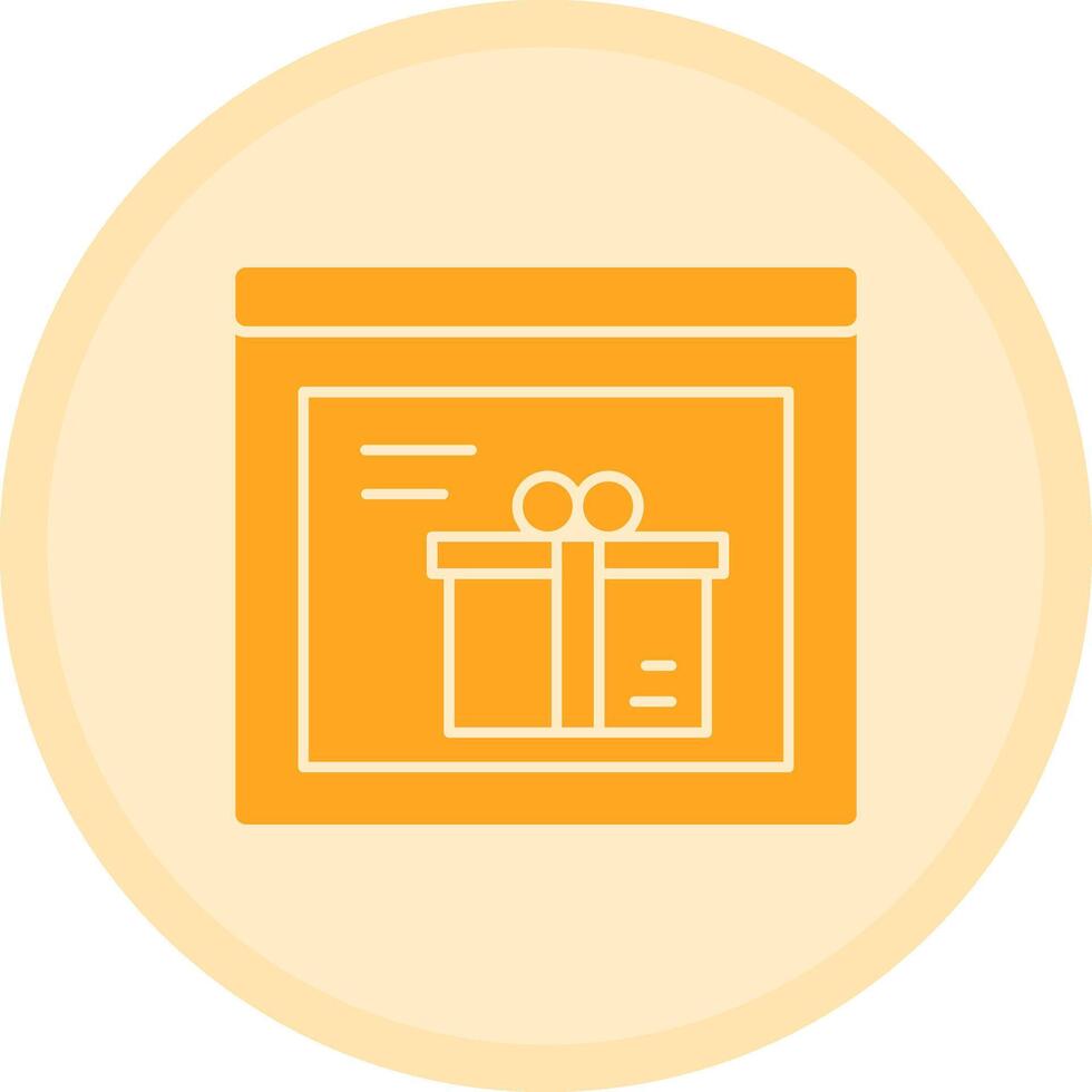 Gift Box Multicolor Circle Icon vector