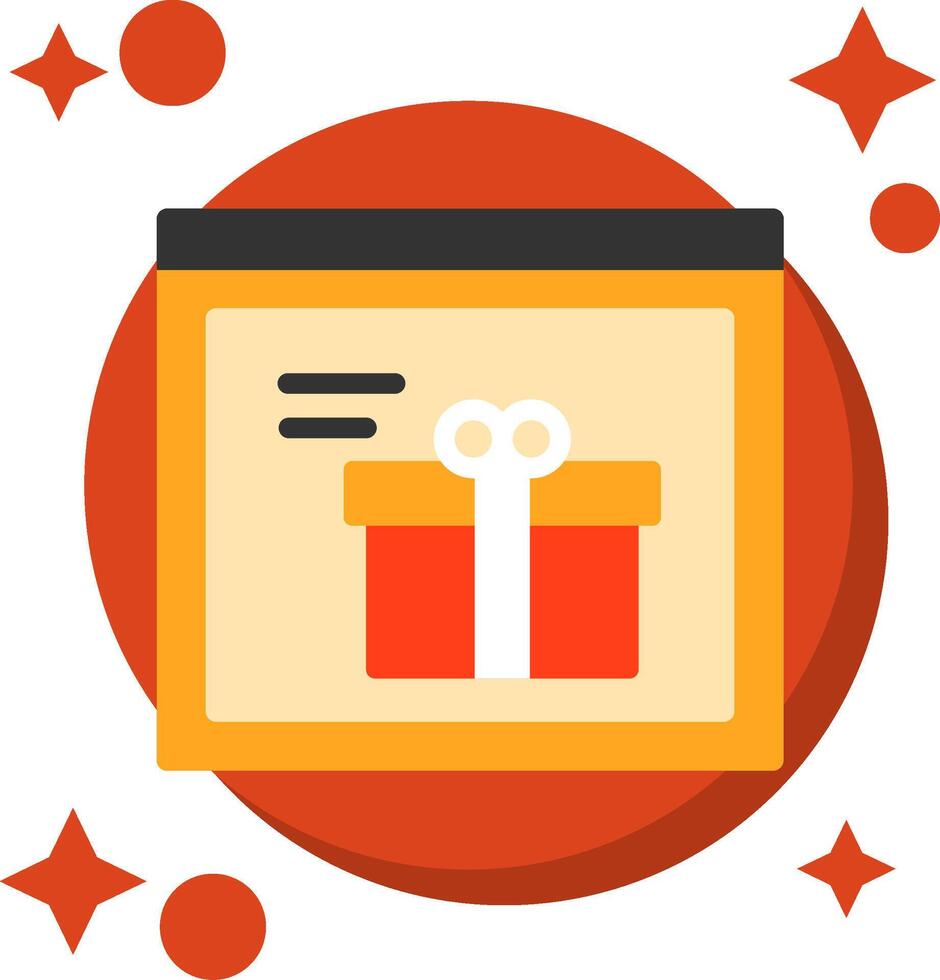 Gift Box Tailed Color Icon vector