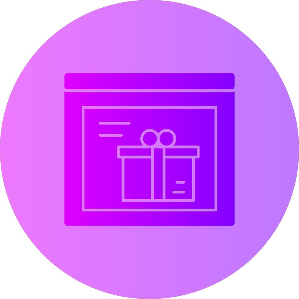 regalo caja degradado circulo icono vector