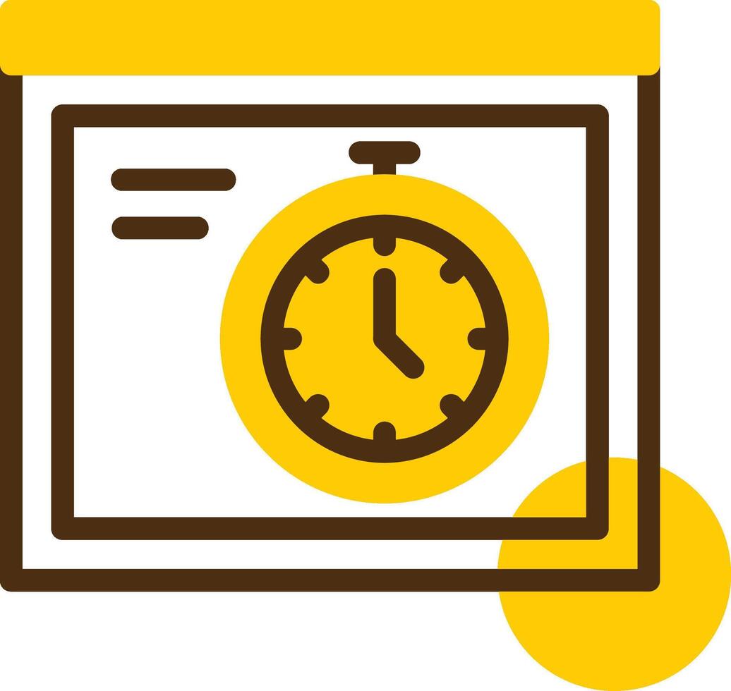 Stopwatch Yellow Lieanr Circle Icon vector