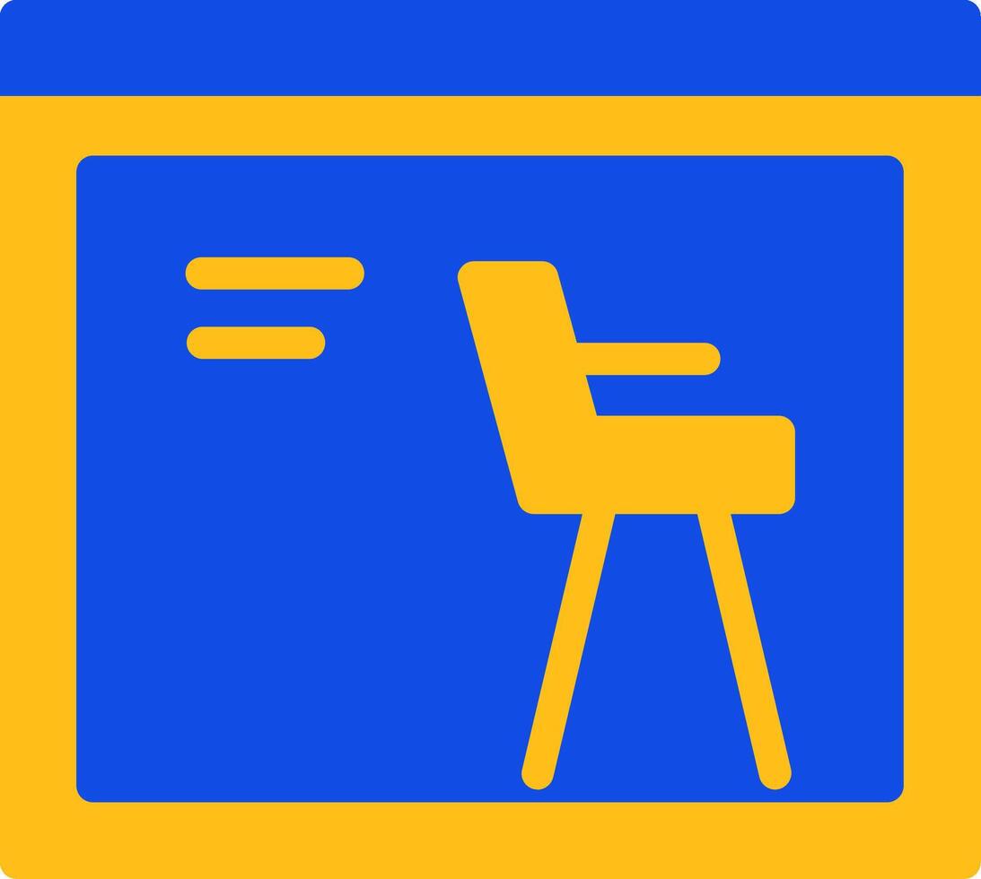 alto silla plano dos color icono vector