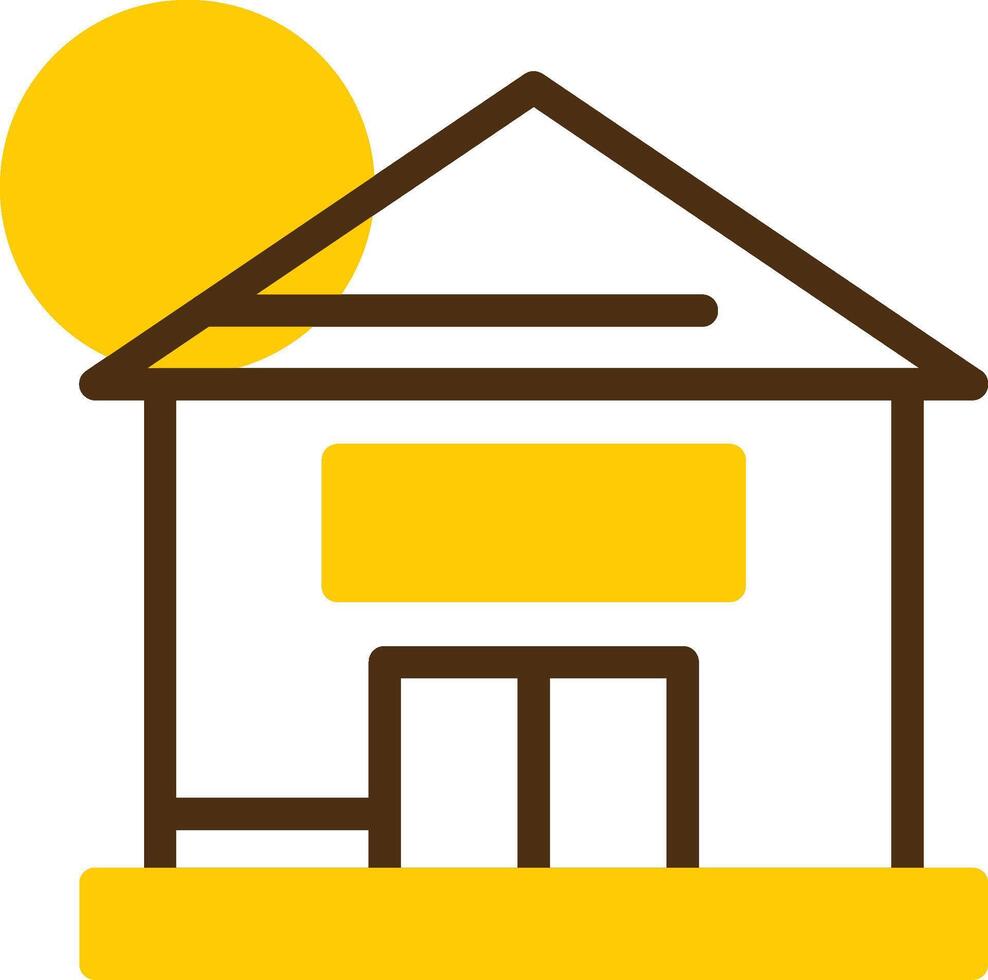 Home Yellow Lieanr Circle Icon vector