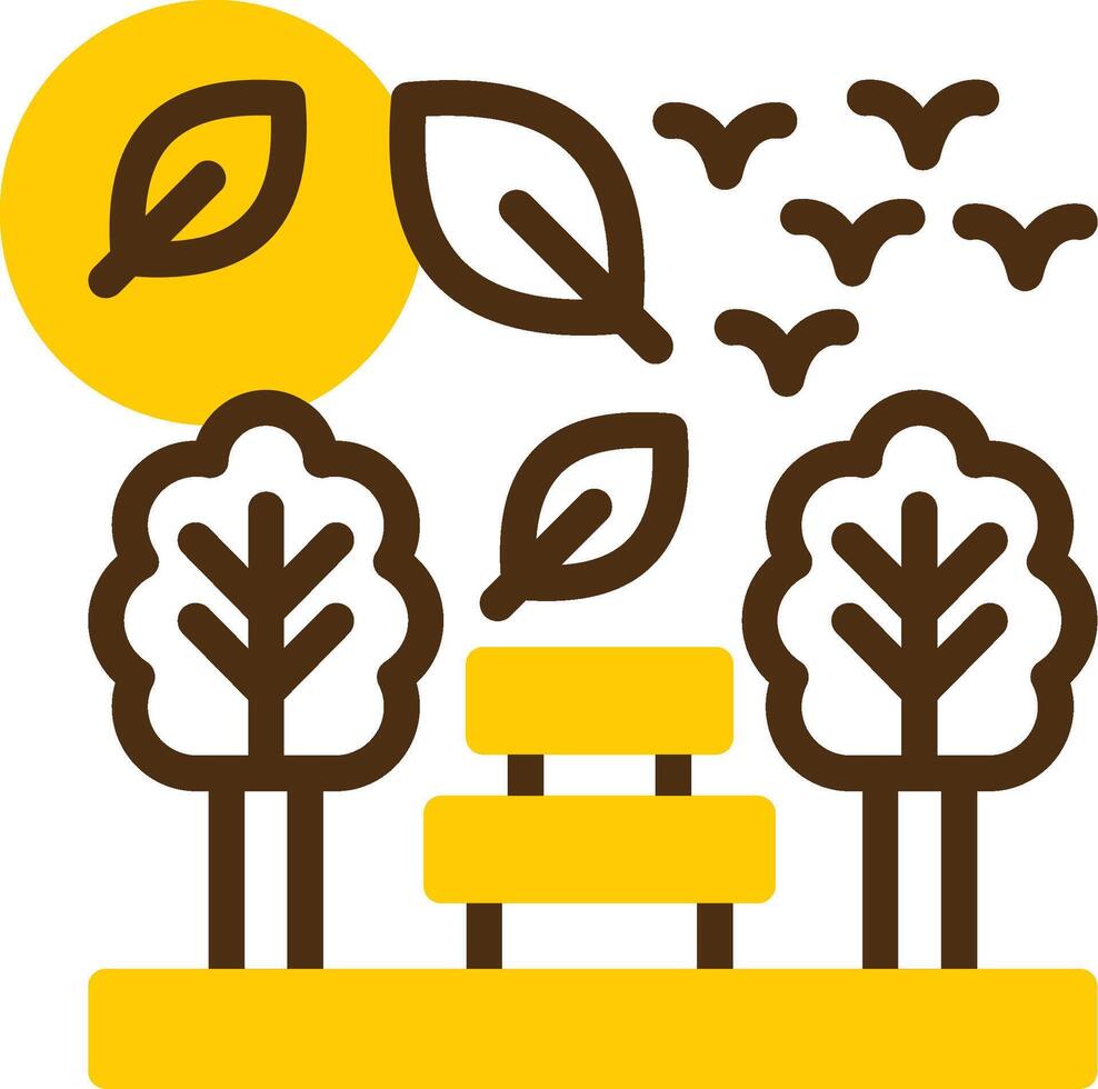 Park Yellow Lieanr Circle Icon vector