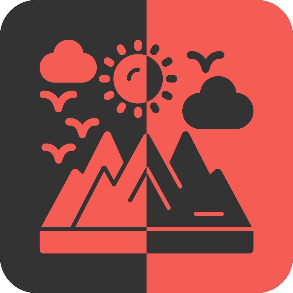 Mountain Red Inverse Icon vector