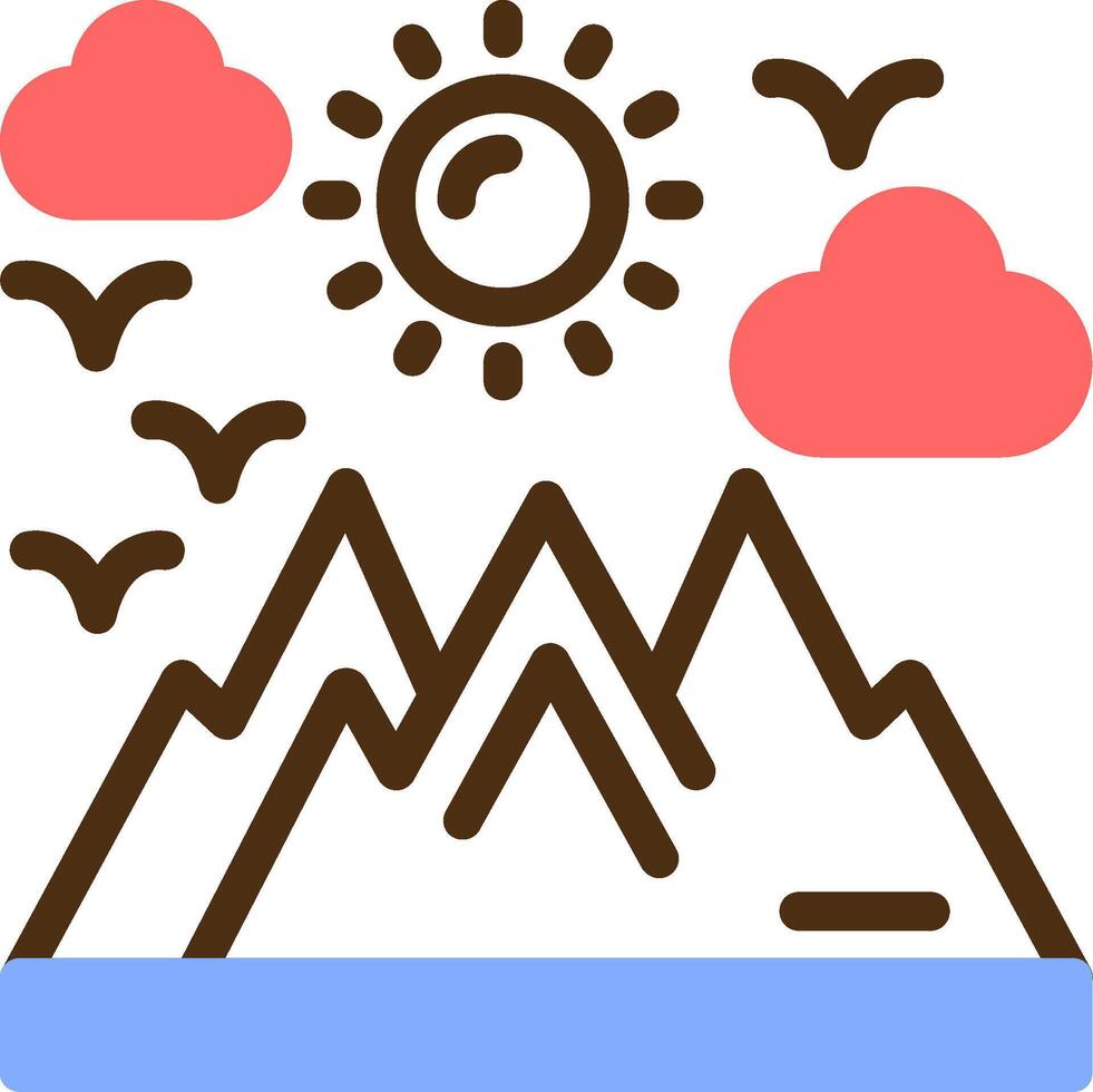 Mountain Color Filled Icon vector