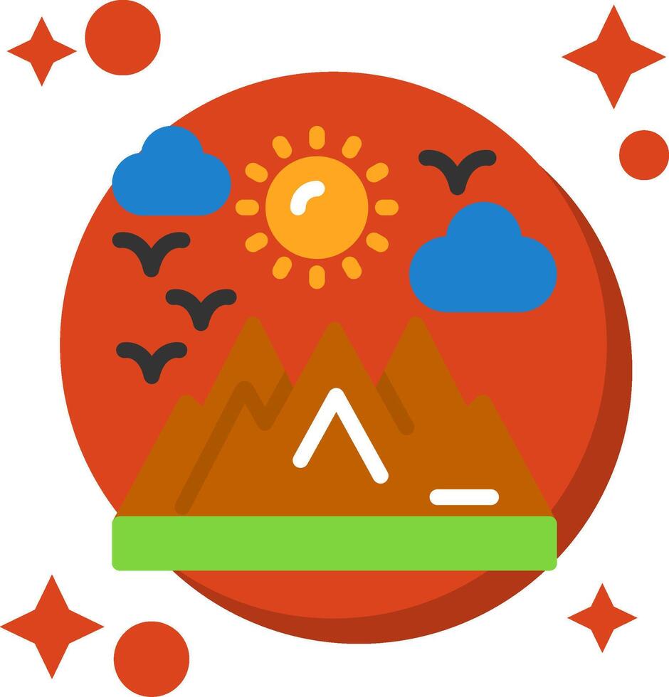 Mountain Tailed Color Icon vector