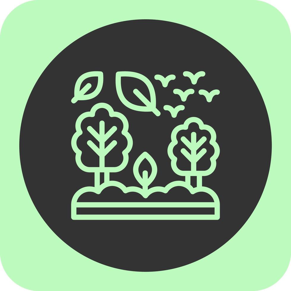 Forest Linear Round Icon vector