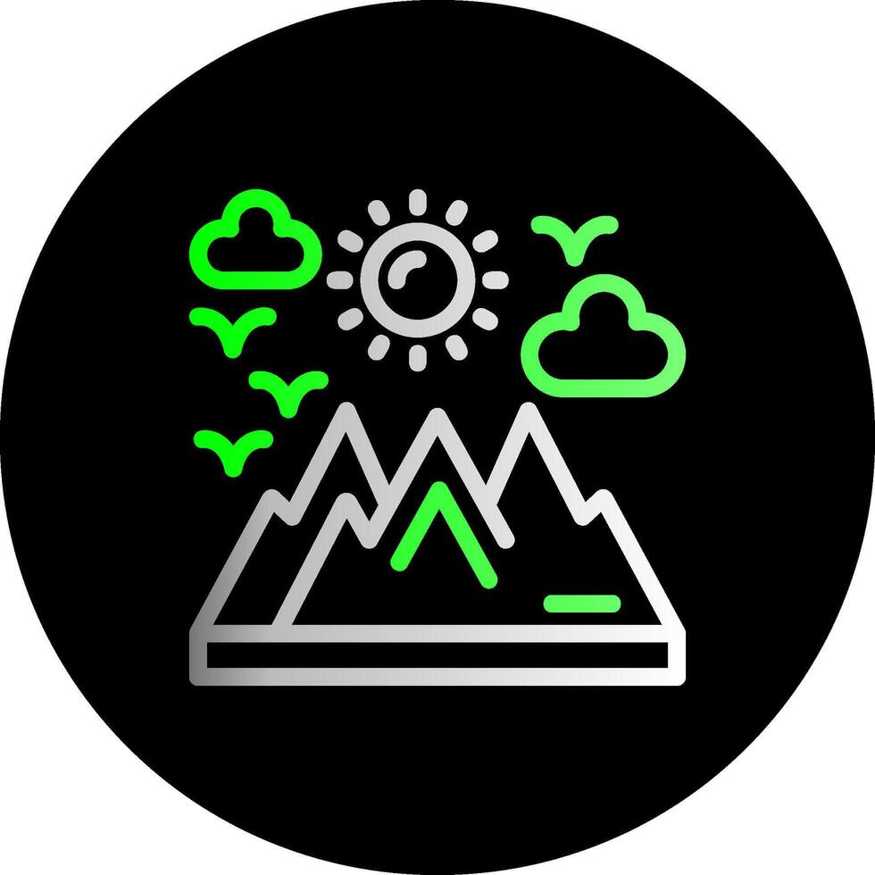 montaña doble degradado circulo icono vector