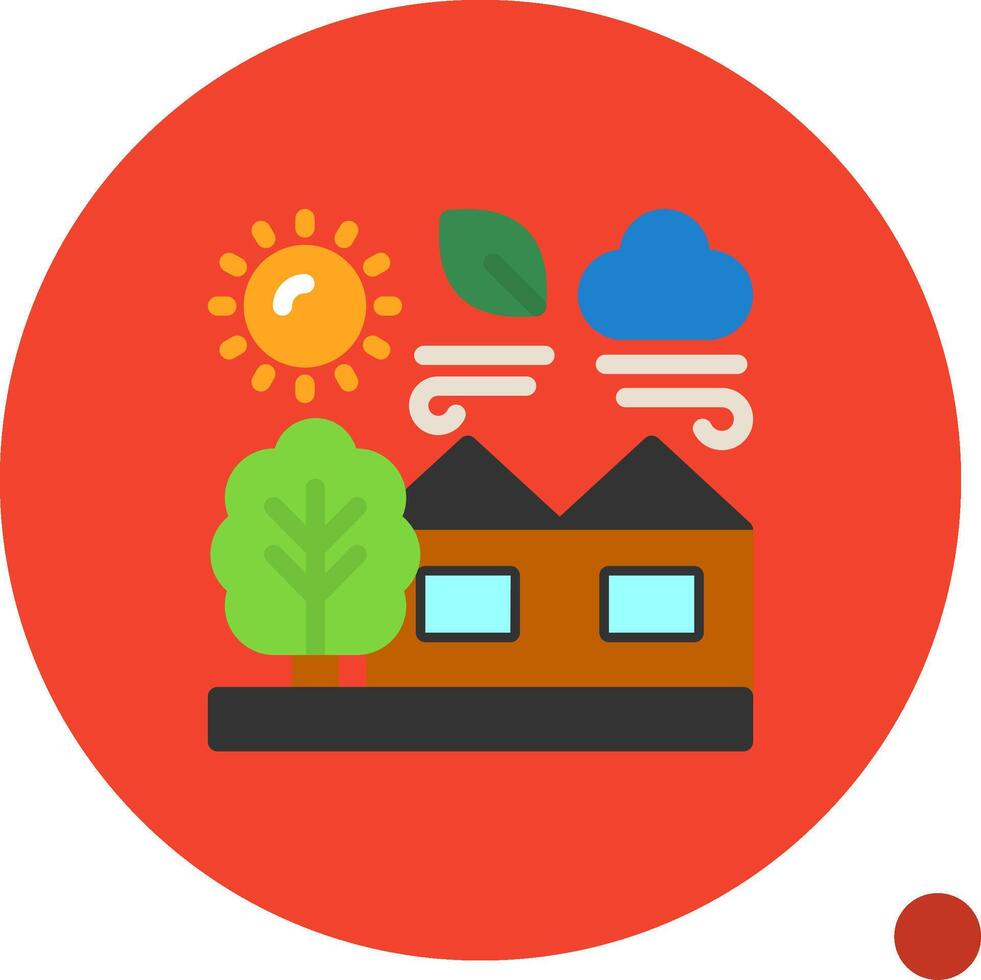 Village Flat Shadow Icon vector