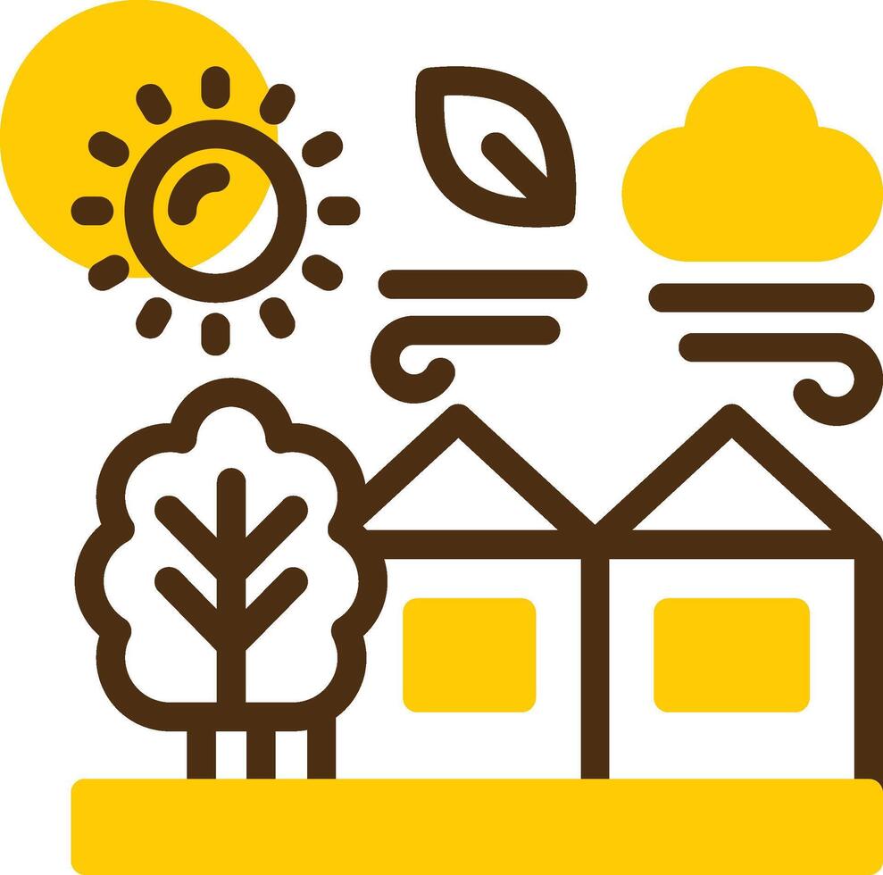 Village Yellow Lieanr Circle Icon vector