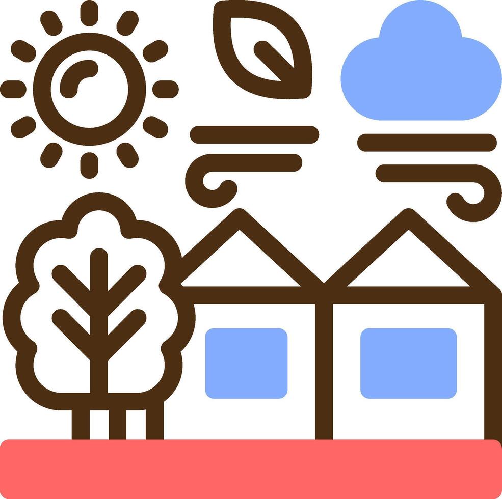 Village Color Filled Icon vector