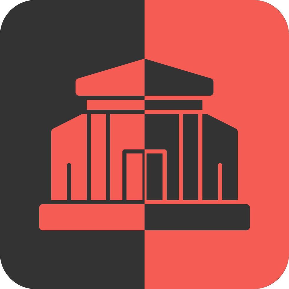 Museum Red Inverse Icon vector