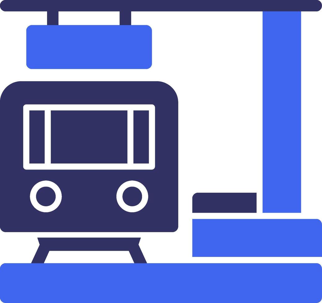 Train Station Solid Two Color Icon vector